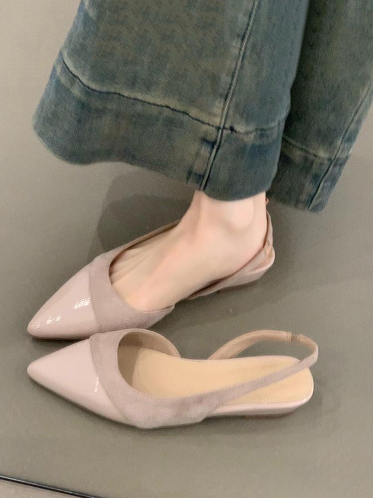 French Temperament Bag Head Sandals Female 2025 New Flat-bottomed Fairy Wind Gentle Pointed Single Shoes