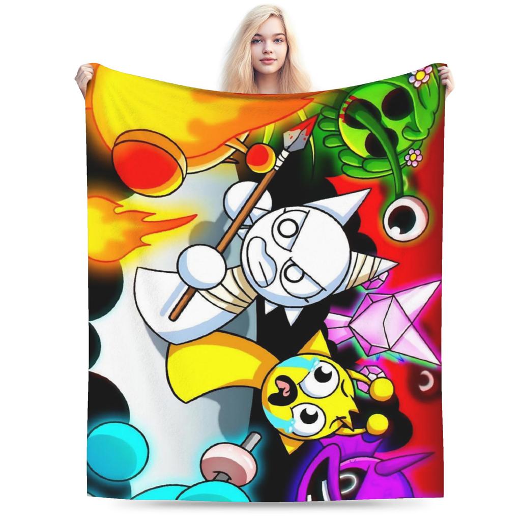Cartoon Sprunki Music Game Blanket Fleece Soft Throw Blanket for Bedding Couch Bed Rug