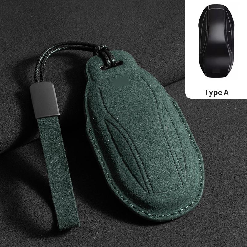 Interior Mouldings Leather Car Remote Key Case Cover for IM 2022 L7 2023 LS6 2023 LS7 Auto Key Fob Shell Suede Leather Keychain
