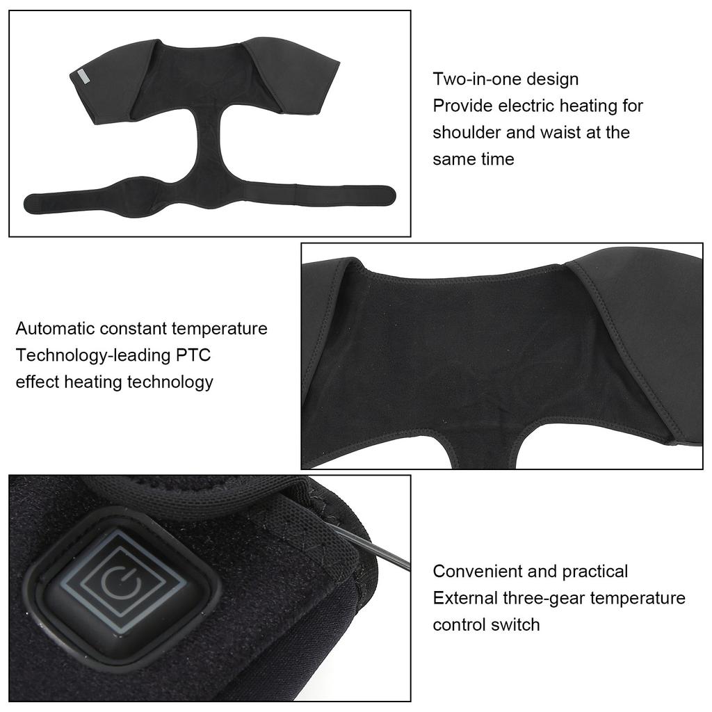 2 in 1 Electric Shoulder Waist Heating Belt Warm Therapy Heating Shoulder Waist Brace