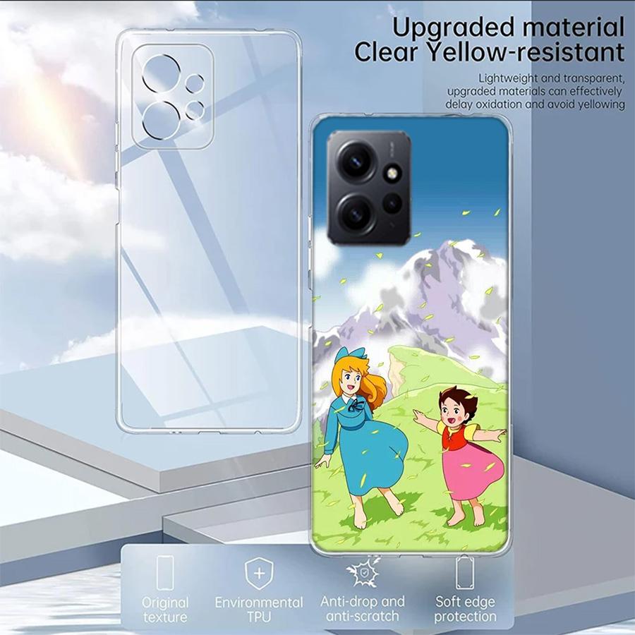 Heidi Cartoon Phone Case For Redmi Note 14 15 Pro 5G 13 12 Pro Plus 11 11T 11E 11S 10 Pro 10S 9 9S Cover Cell Clear TPU Capa Com