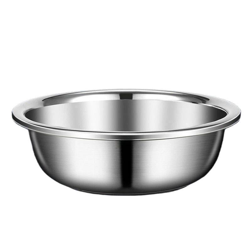 Extra Thick Stainless Steel Large Washbasin for Vegetables, Dough Mixing, Laundry, and Adult Bathing