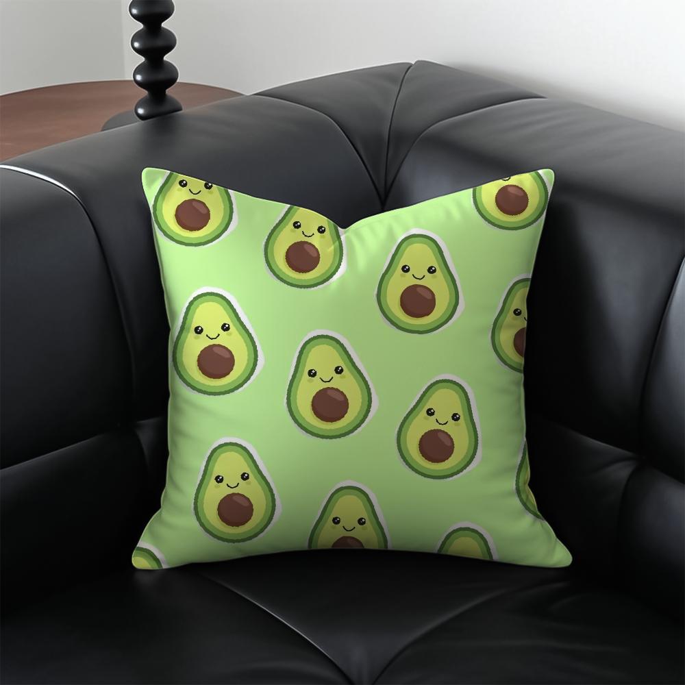 Avocado print Cushion Cover Pillow Case Antidustmite Invisible zipper silky plush cushion
