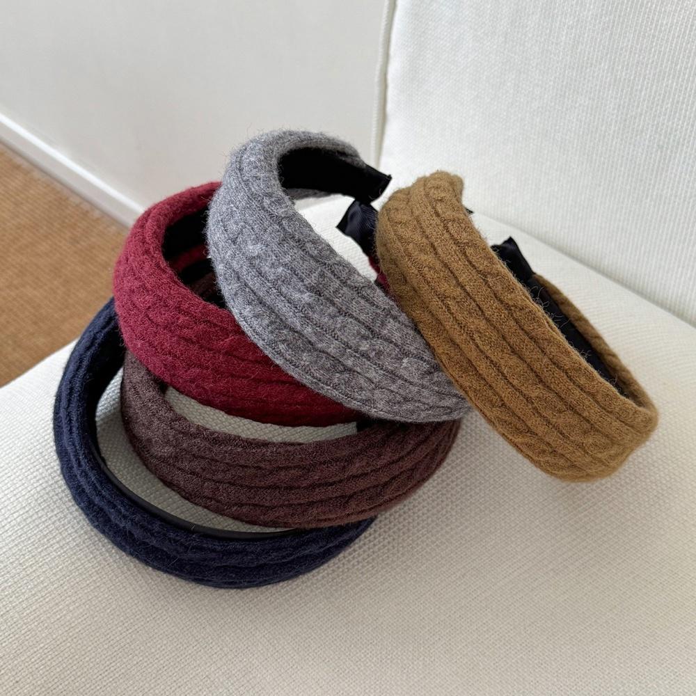 Herbst Winter Breiter Rand Wollstrick Stirnband für Damen Mädchen Handgefertigter Haarreif Damen Haarbügel Mode Haarschmuck
