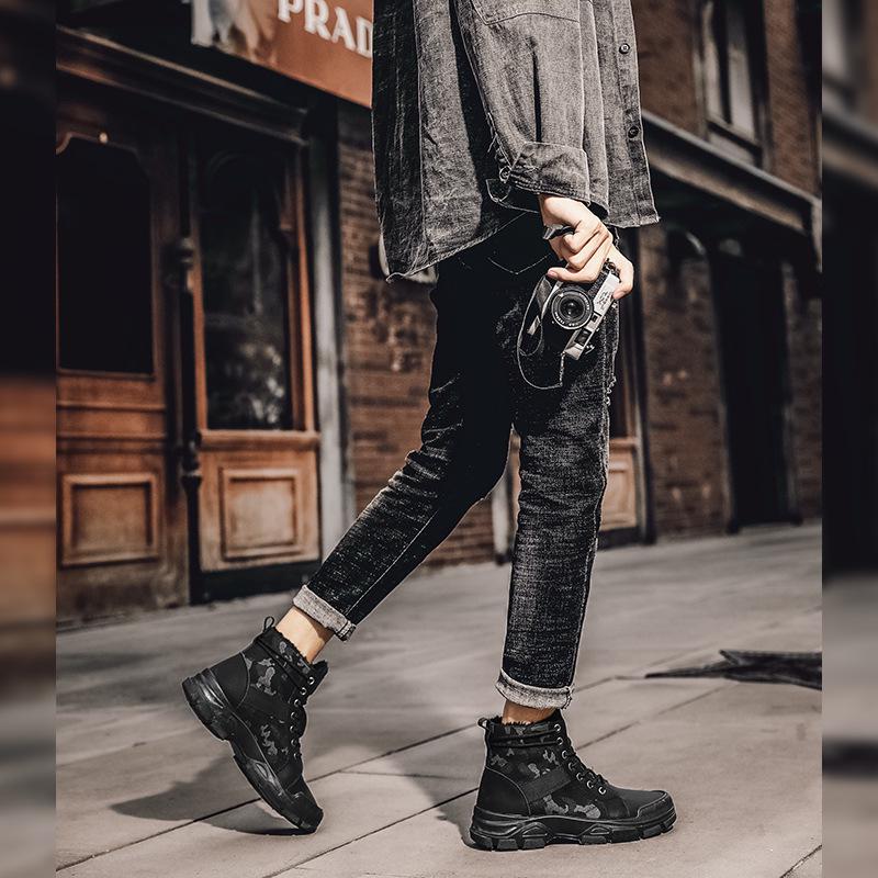 Trendy Outdoorové Maskáčové Pánské Martensky - Čtyřsezónní, Velké Velikosti, Plus Samet, Zesílené