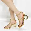Square Toe Open Toe Alien Heel Temperament High Heels Women's Shoes Summer New High Quality Open Toe Sandals
