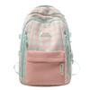 Trendy Plaid Nylon Backpack – Stylish & Durable School Bag for Women, Men, and Teens