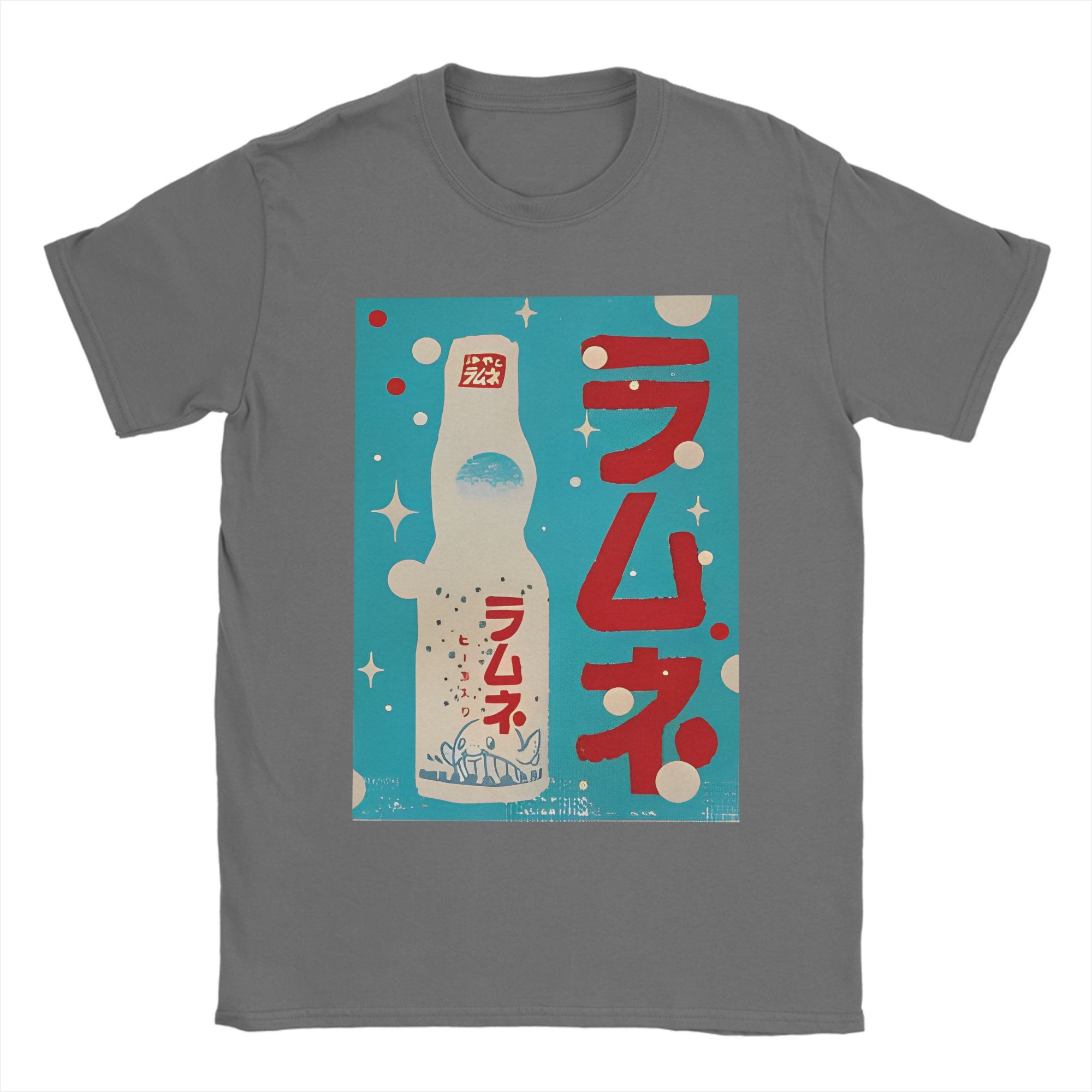 

Ramune Japanese Soda Marble T Shirts for Men Pure Cotton Amazing T-Shirts O Neck Drink Art Tees Short Sleeve Clothes 4XL 5XL 6XL 3XL