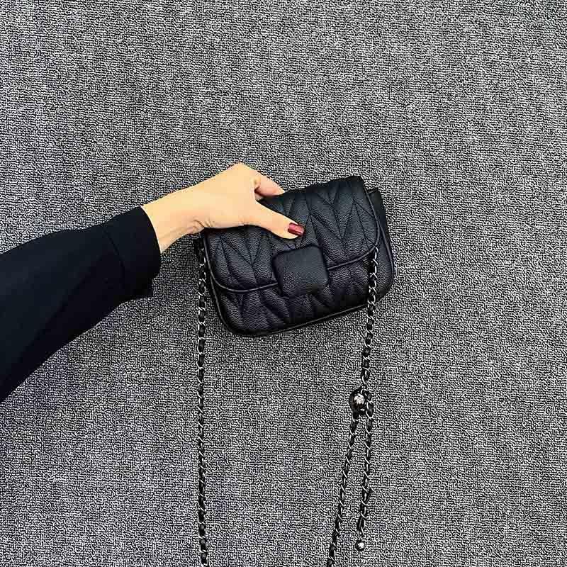 

Classic Style Texture Casual Best Selling Classy Chain Bag Black