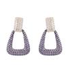 Luxury Brand Earings Jewelry for Women Cubic Zirconia Square Geometric Dangle Earrings 925 Silver Needle