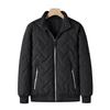 Men Coat Fashionable Solid Color Winter Jacket Zipper Closure Stand Collar Coat with Pockets for Autumn Winter