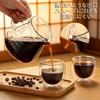 FGIUKC Coffee Server, Heat-Resistant Glass, Wooden Holder, Dripper, 600ml, with Measurement Markings, 2-4 Servings, Microwave Safe, V60 Hand Drip Set,