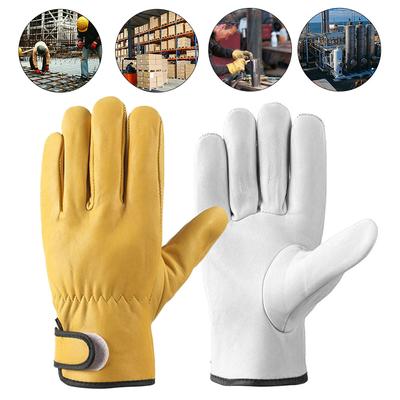 Work Gloves Soft Sheepskin Leather Driver Hunting Driving Farm Garden Welding Security Protection Safety Mechanic Glove