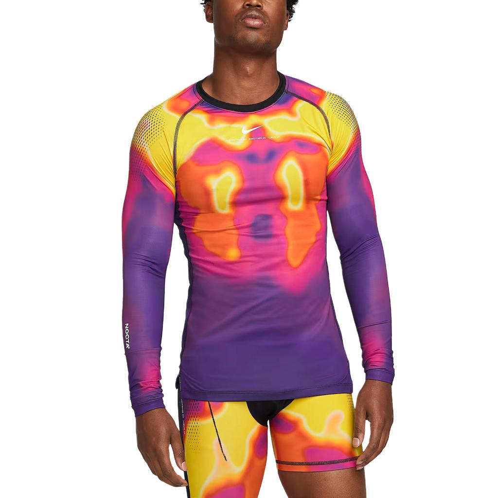 Nike X Drake Nocta Series Termovizní vzor Tištěné Fitness tričko s dlouhým rukávem Pánské topy Vícebarevné DN0654-010
