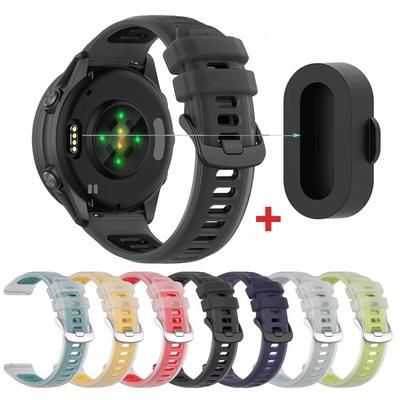 Band+Dust Stopper For Garmin Forerunner 570 265 255 165 55/Vivoactive 6 5 4/Venu Sport Silicone Bracelet 22mm 20mm Watch Strap