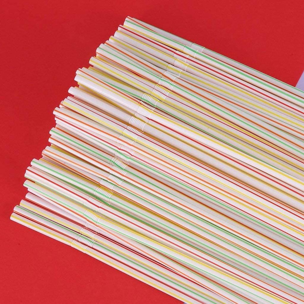 Disposable Elbow Material Straws Juice Drink Milk Tea Straws Random Color