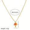 Stylish Women's Mushroom Pendant Necklace: Niche Design with Cute Clavicle Chain, 18K Gold-Plated Copper Lotus Seed Pod.
