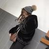 Autumn and winter new fashion imitation Rex rabbit fur jacket women's thickened plush hooded short coat large size top