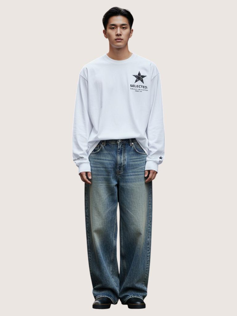 ZBLACK Selected Star Long Sleeve (White)