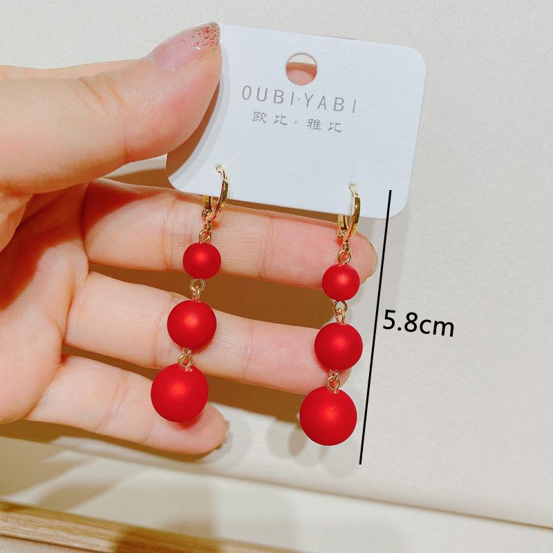 Cercei atârnători de culoare roșie pentru femei, cu pandantive din zirconiu simulat, cercei lungi pentru fete, temperament, cercei tip picătură în formă de inimă, zirconiu