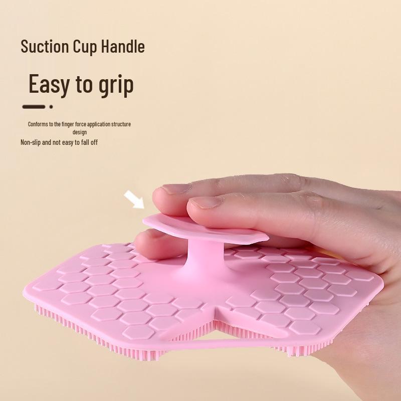 Wall-Hanging Silicone Hex Bath Brush: Easy Storage, Skin-Friendly, Perfect for Shower & Pet Grooming