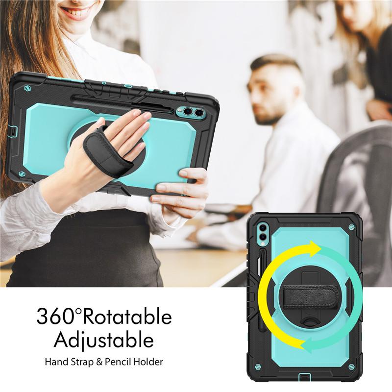 For Samsung Galaxy Tab S10 S9 S8 Ultra 14.6 S7 Plus FE 13.1 12.4 11 Inch A8 10.5 X200 S6 Lite Case Kids Stand Tablet Cover Strap