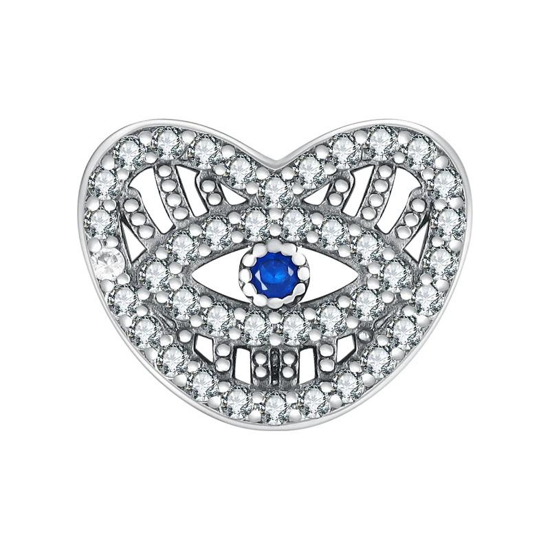 925 Silver Eye of Greece Devil Pendant Charm Bead for DIY Women Jewelry Bracelet Necklace