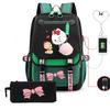 3-teiliges Schulrucksack-Set für Schüler Große Kapazität Oxford-Stoff Schultasche mit Schultergurt und Federmäppchen