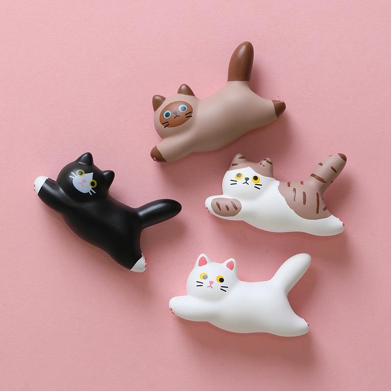 Running Cat Magnet Fridge Sticker Fuuny Cute Cartoon Fridge Sticker Decor Kawaii Animal Refrigerator Home Decor Kitchen Ornament