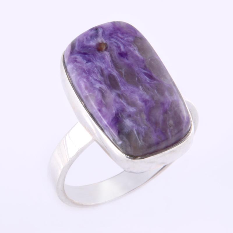 Natural Charoite Gemstone Handmade 925 Sterling Silver Jewelry Ring Size 6 A6p07