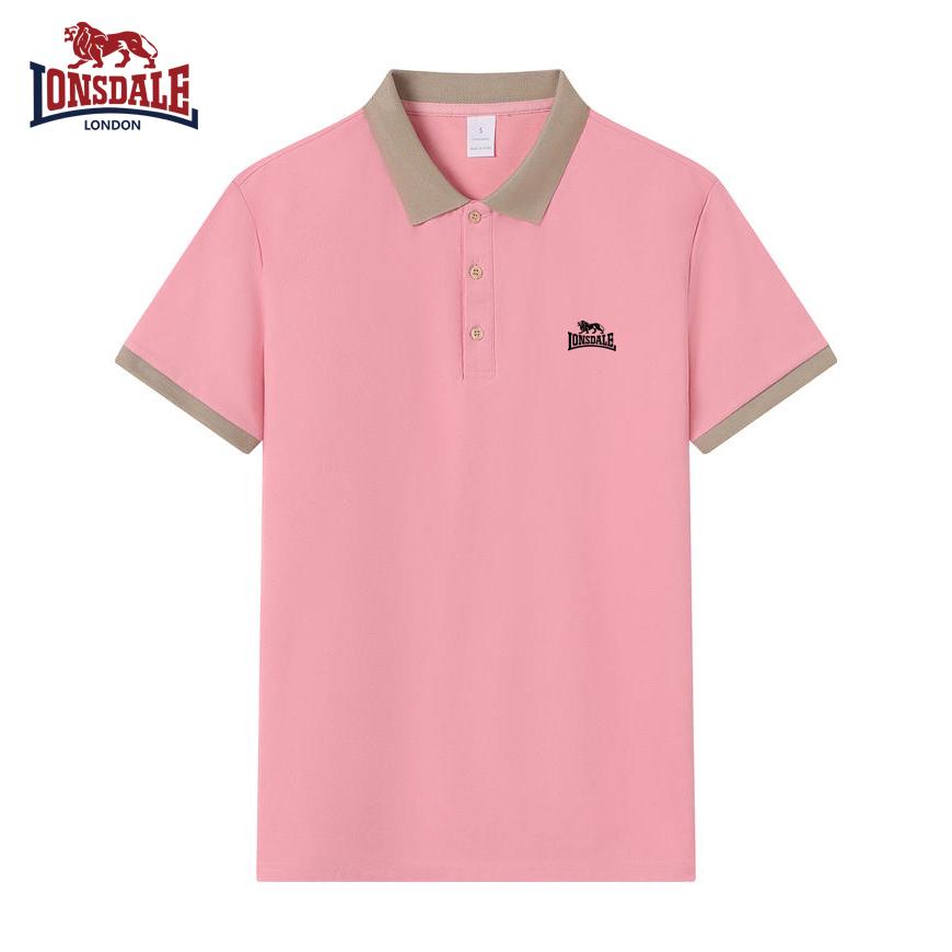 Lonsdale 2026 Summer Men's New Embroidery Solid Color Loose Quick Drying Business Casual Polo Shirt