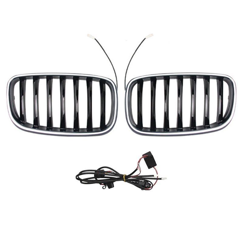 For BMW X5 X6 E70 E71 2006-2015 Compatible LED Front Grille Car Bumper Replacement Parts