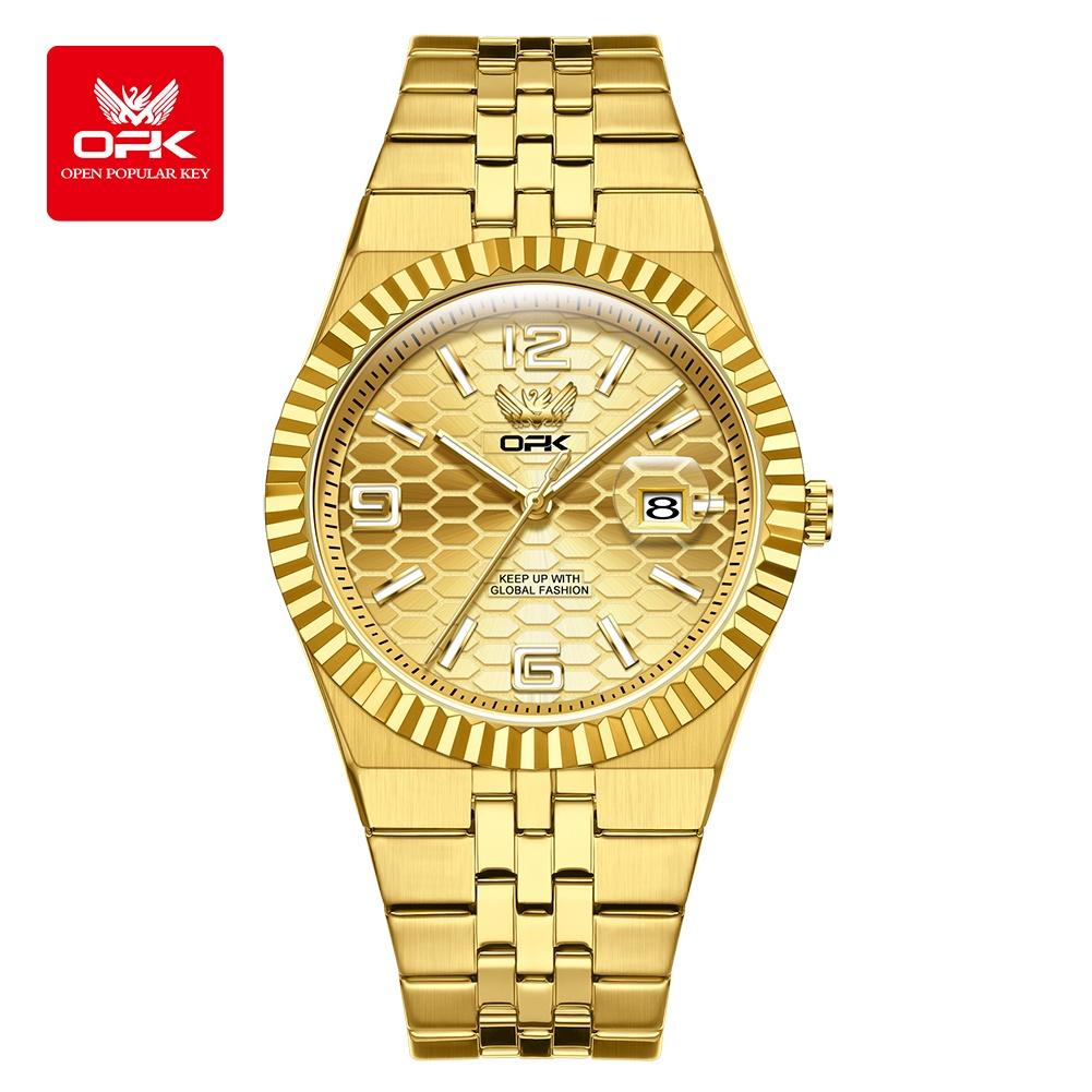 OPK Brand New Simple Fashionable Atmospheric Quartz Form Calendar Night Light Waterproof Men's Watch Men's Watch 8186