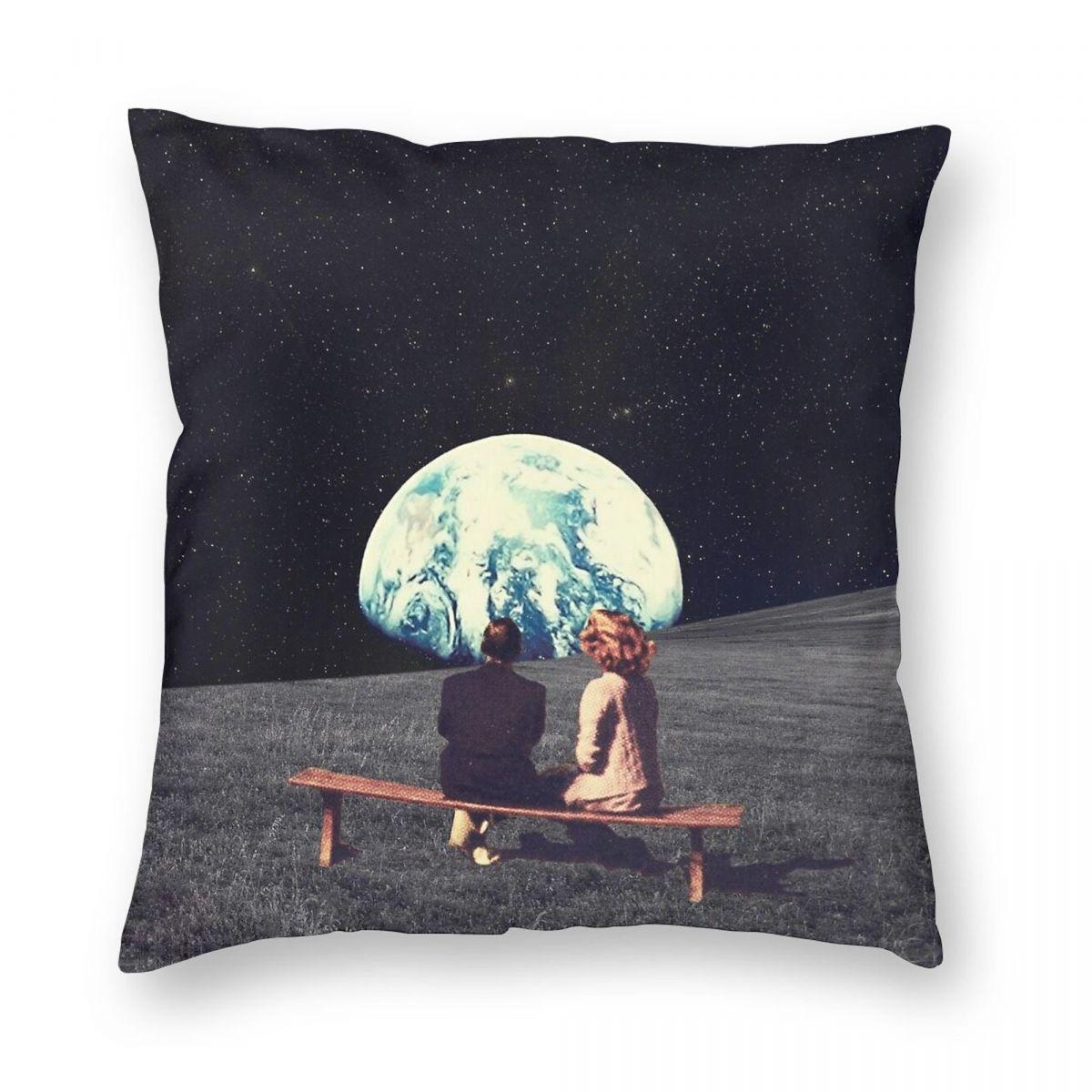 We Used To Live There Square Pillowcase Polyester Linen Velvet Printed Zip Decorative Home Cushion Cover 30x30cm