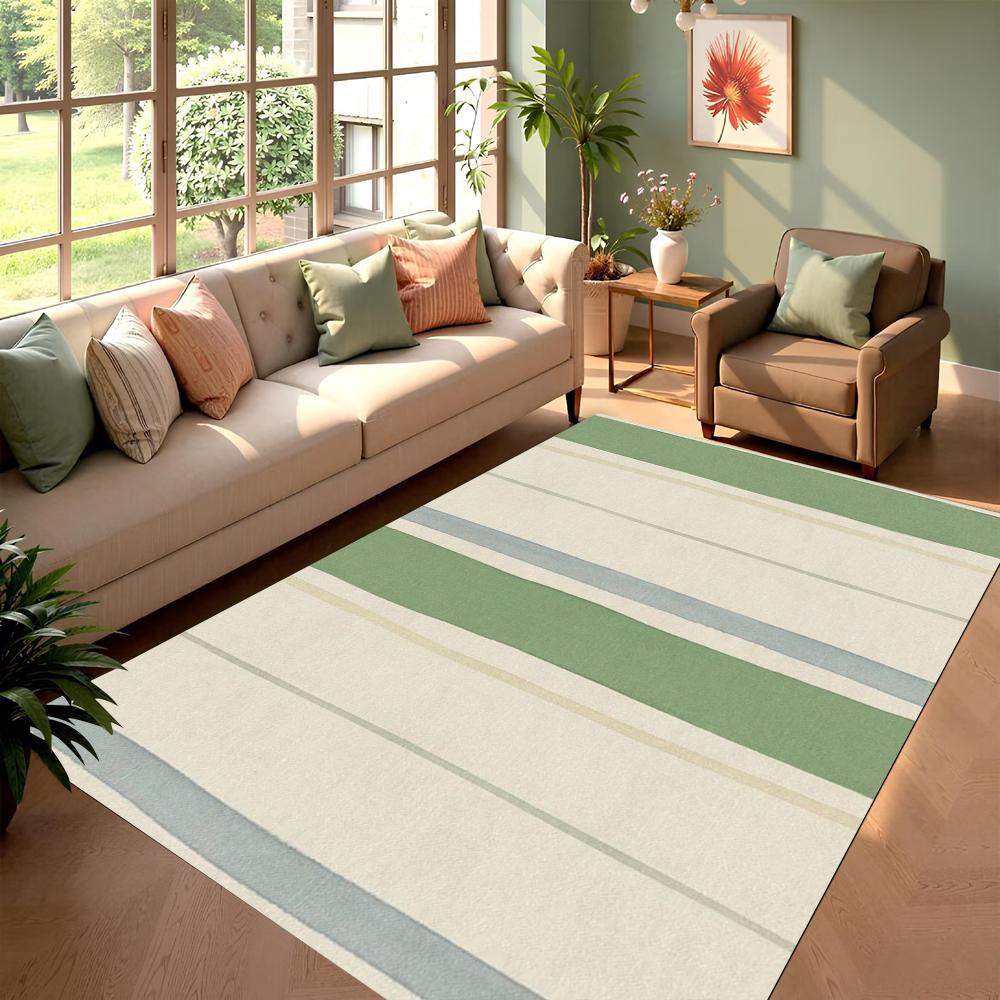

Modern Geometry Striped Area Rug Minimalism Artistic Home Decor Carpet Soft Non-Slip Floor Mat for Living Room Bedroom 40x60cm