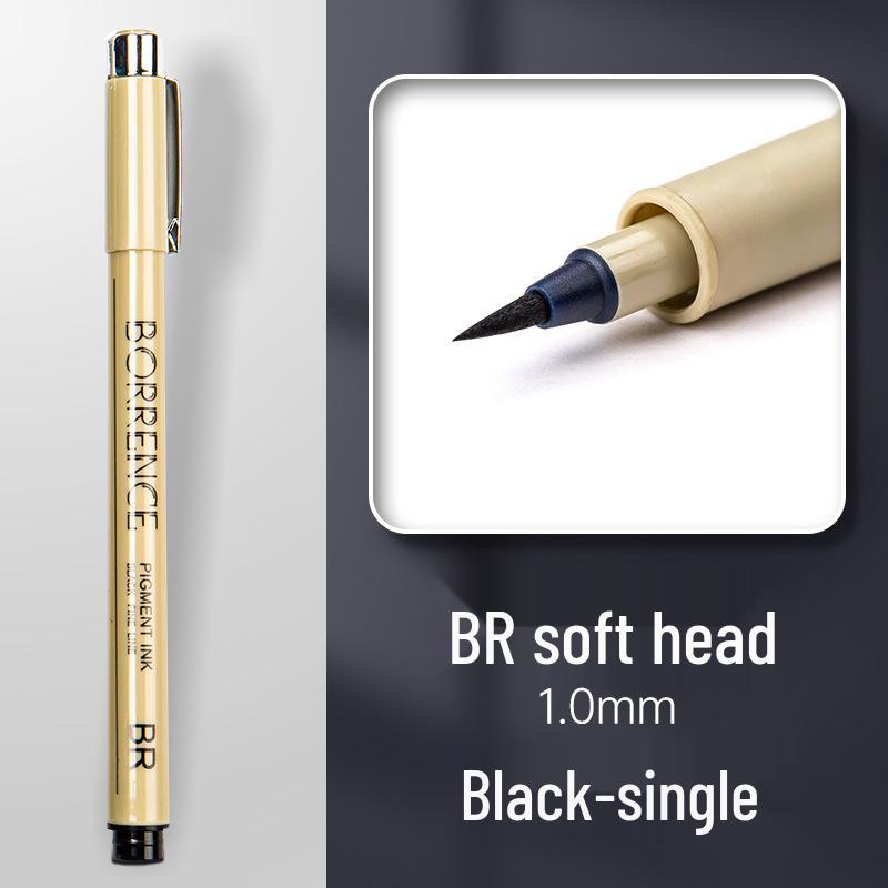Refillable Waterproof Black Ink Needle Point Pen for Students & Adults - Ideal for Anime, Art, Drawing, Calligraphy, and Brush Supplies.