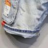 Men's Slim Light Blue Denim Workwear Shorts with Contrast Pockets
