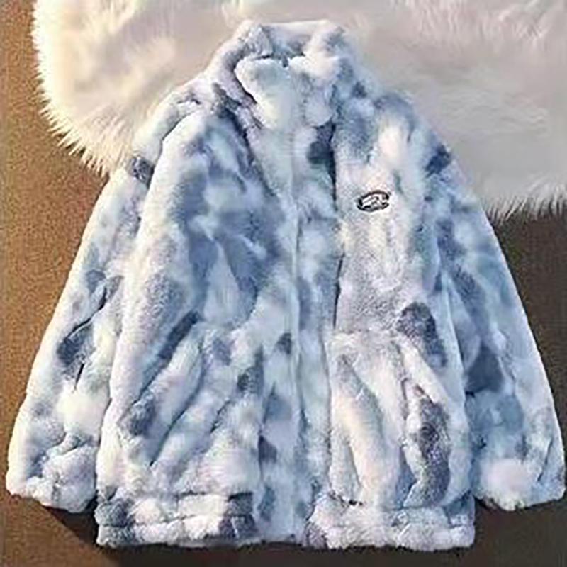 Women's Fleece Jacket Autumn Winter Zipper Outerwear Warm Plush Jackets Harajuku Casual Loose Thick Coat