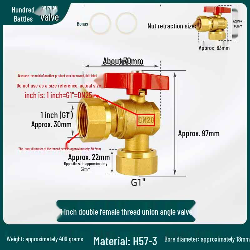 All-Copper Valve Manifold: Three-Way Union, Male/Female Thread Ball Valve for Underfloor Heating and Wall-Hung Boilers