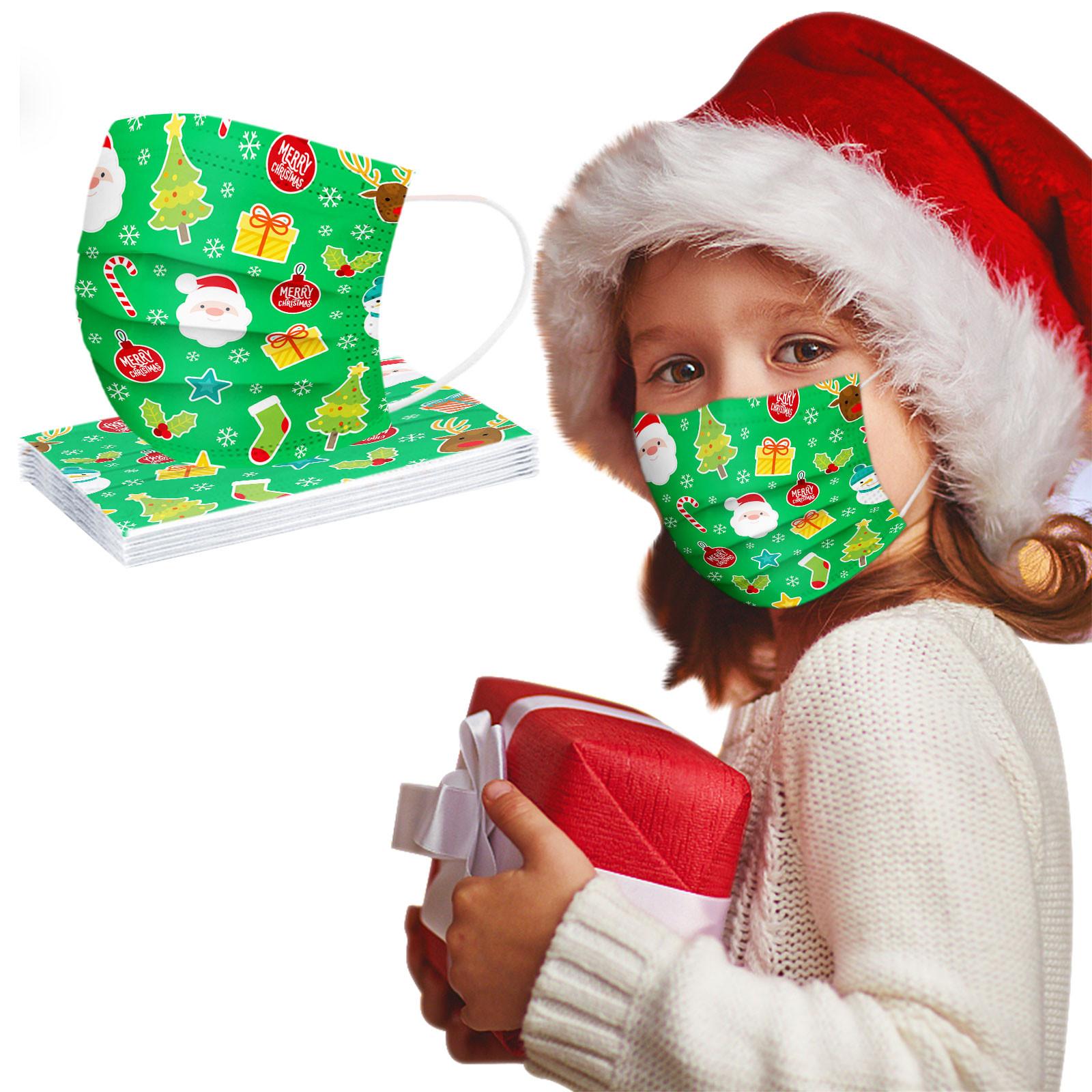 

Детская маска Одноразовая рождественская маска для лица Промышленная 3-слойная ушная петля 10 шт.