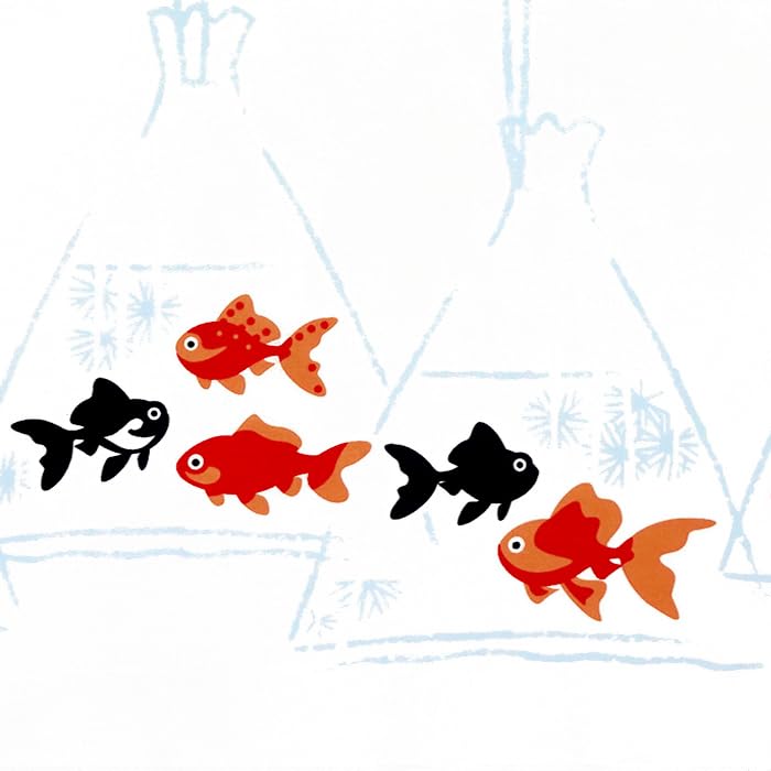 Dyeing Anbo Hand Towel Scooping Authentic Dyed Cotton Tokuoka Made in Japan 35cm x 100cm "Goldfish - Polyester" 100%