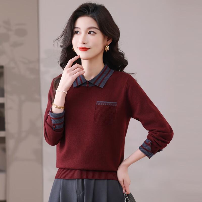 Fèngxiào Women's Polo Collar Knit Top