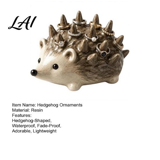 Resin Jewelry Organizer Hedgehog Ring Holder Cute for Rings Waterproof Animal Decorative Tray Storage Vanity Dresser Bathroom Gift Women