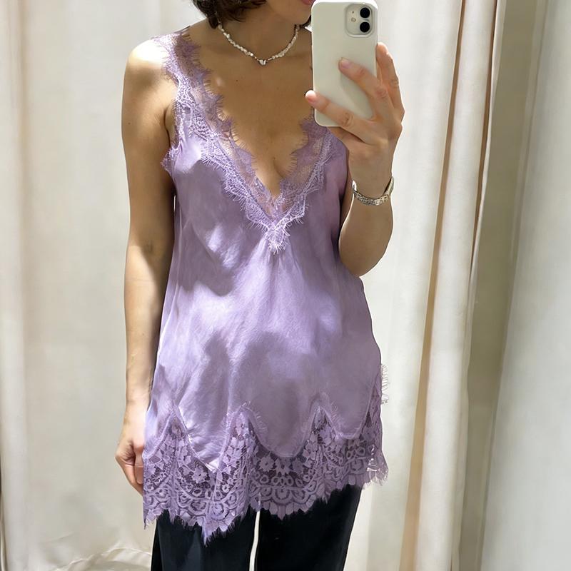 Spetsdetaljerad Topp för Kvinnor Camisole Toppar V-ringad Ärmlös Lös Väst Ny Sommar 2026 Mode Kvinnlig Pendling T-shirt