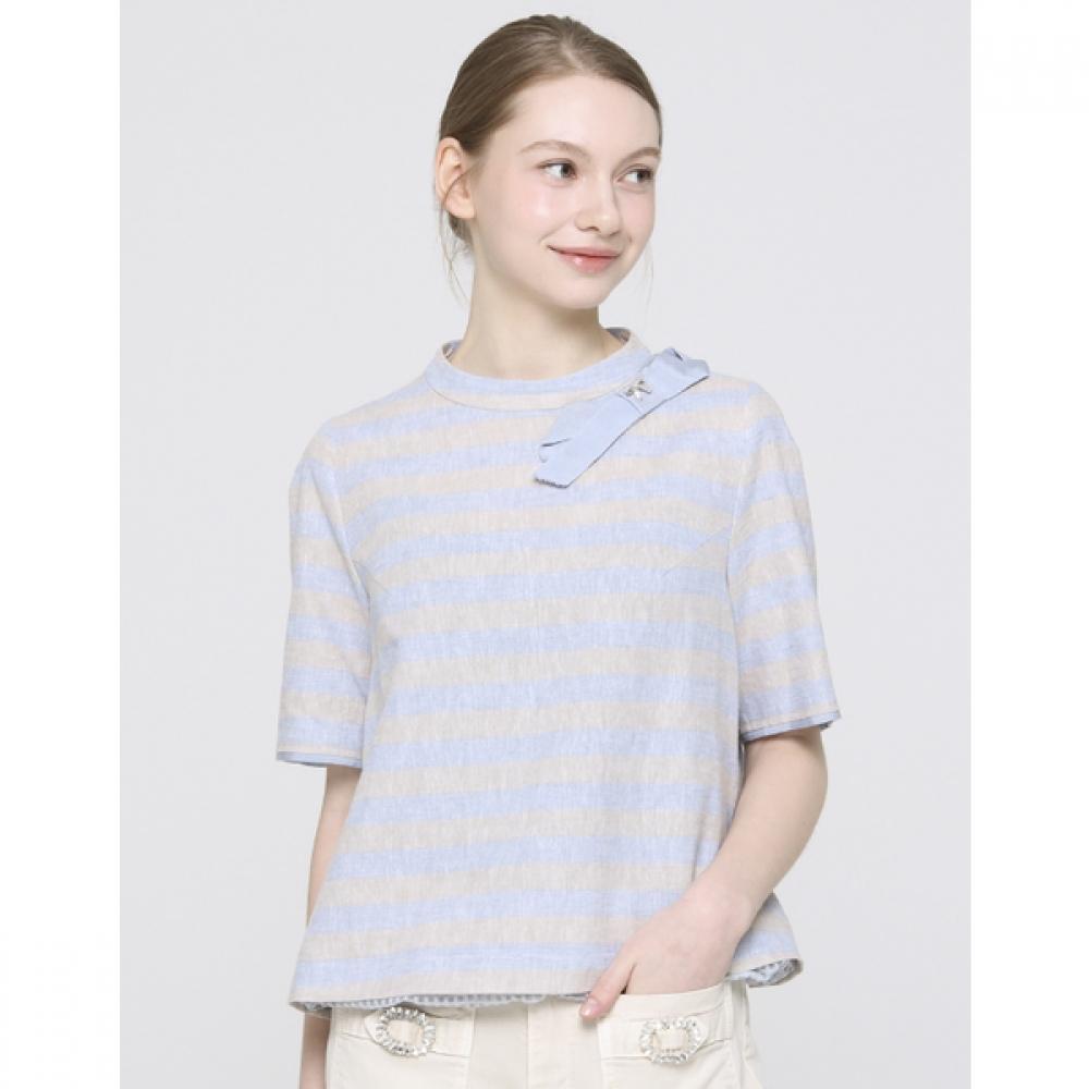 Son Jung Wan Ribbon Stripe Blouse Zbl6262350