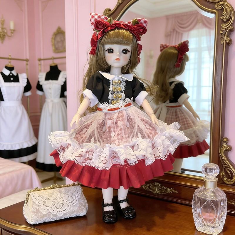 30cm Lolita Doll Outfit Set 6-Point BJD Dolls Clothes Only Non-Plush Toy Girls Ages 4-6