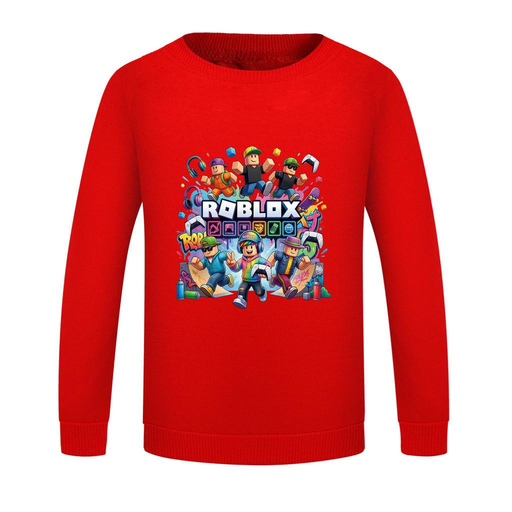 5573 Boys Girls Roblox Game Printed Round Neck Long Sleeves Sweatshirt Top