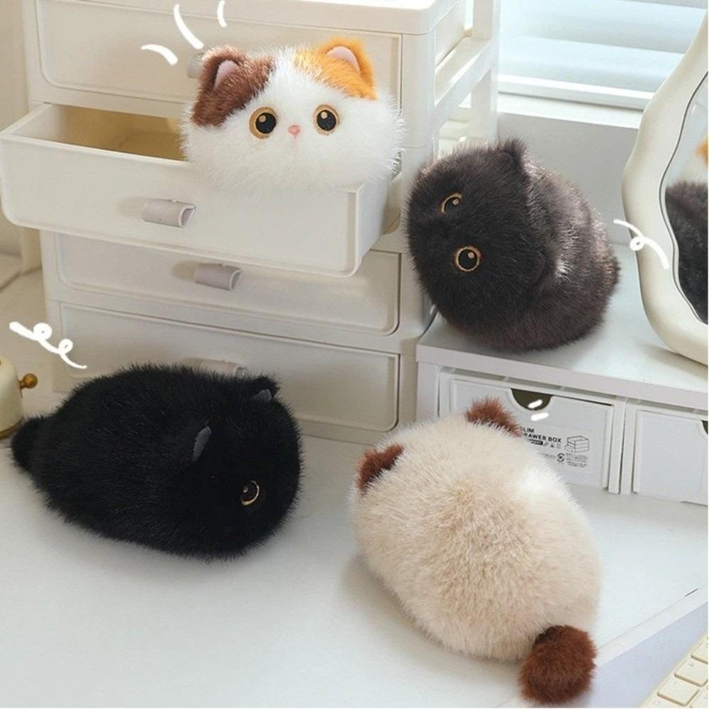 Soothing Feature Stuffed Animal Cat Soft Fluffy Fluffy Cat Toy Soft Cat Plush Toy Baby Gift