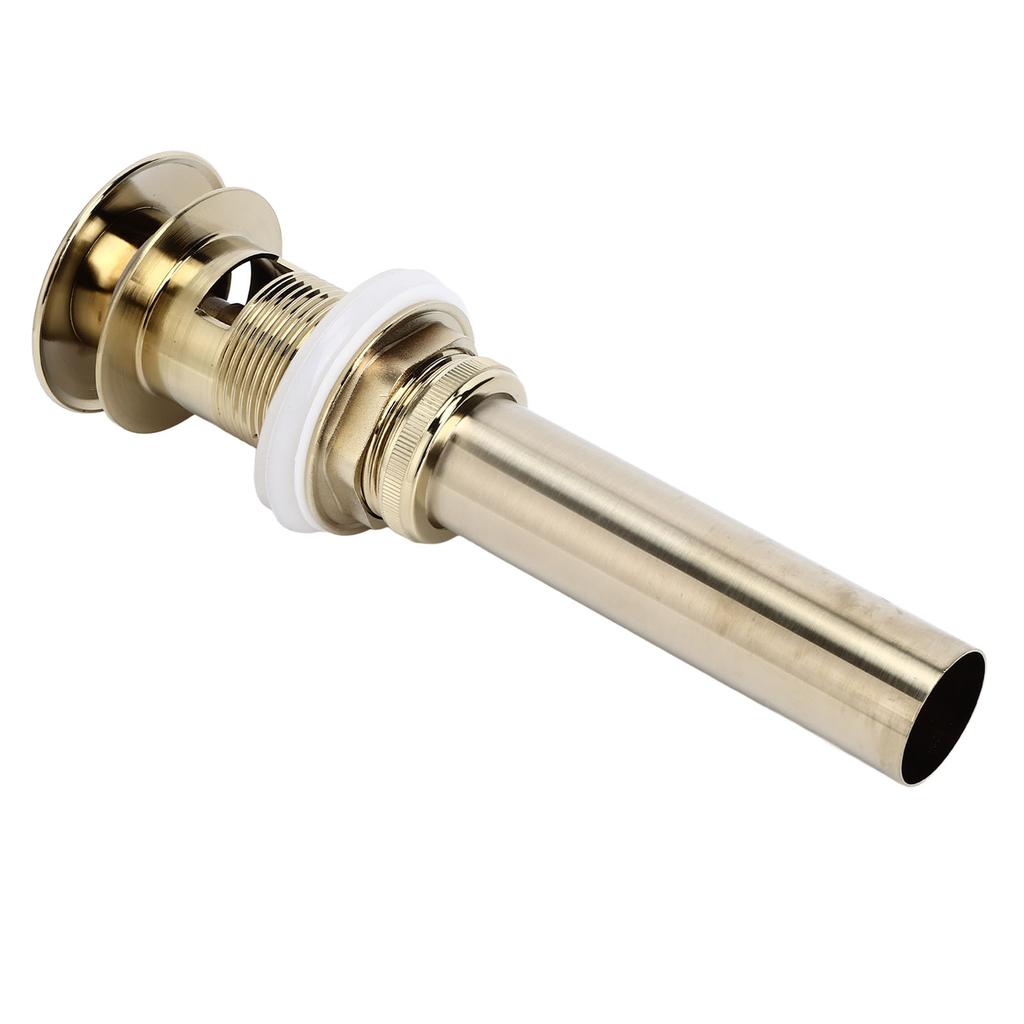 Pop Up Basin Drain Copper G1/4 Brushed Gold Corrosion Resistant Easy Installation Bathroom