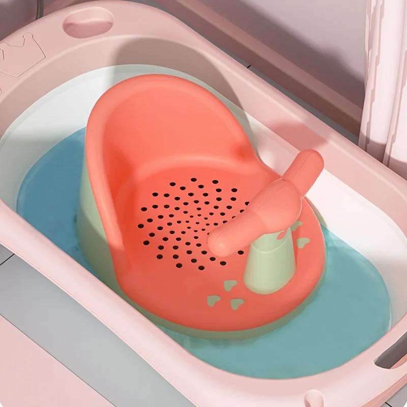 Baby Bath Tub Seat Infant Bathing Shower Chair Newborn Children Sitting and Lying Bathtub Seat Non-slip Detachable Bath Stool